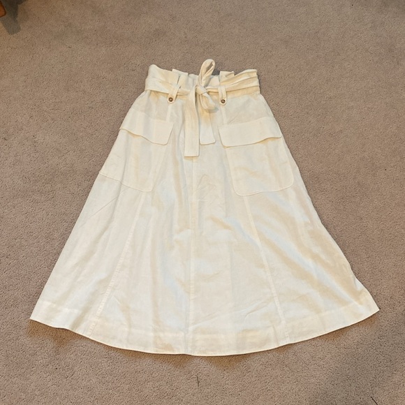 Banana Republic Factory Oversized Pocket Linen Blend Midi Skirt NWOT - Picture 2 of 5